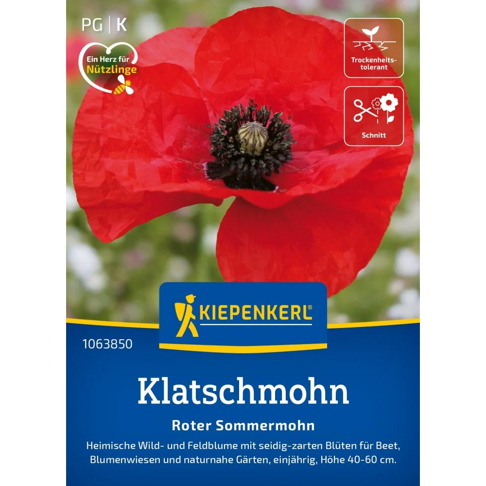 Seminte mac de vara Roter Sommermohn – flori rosii pentru borduri, cu protectie germinatie