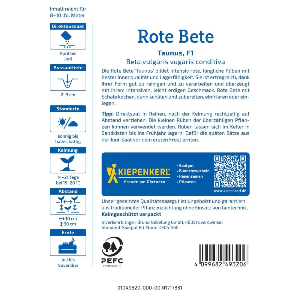 Seminte sfecla rosie Taunus F1 – randament ridicat si pastrare buna, cu protectie germinatie
