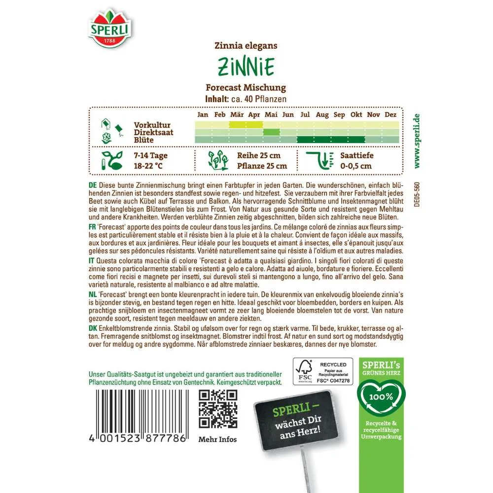 Seminte Zinnia (Cocosel) Forecast – flori intens colorate si rezistente