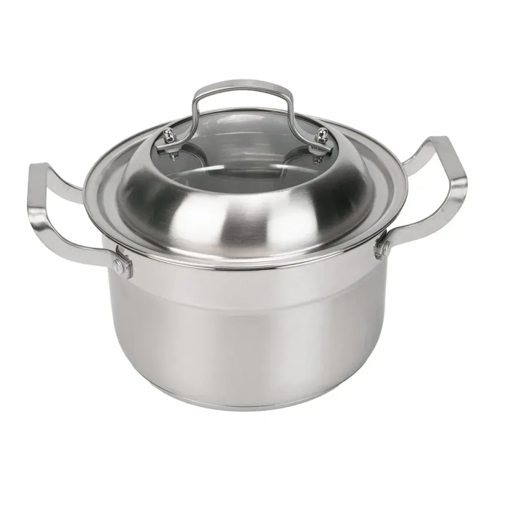 Set de gatit sub aburi, Inox, Naimeed D6719, 3 piese, oala 24x22 cm, strecuratoare, capac