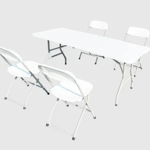 Set Masa Cu 4 Scaune Heinner DMSP001 | Plastic, Pliabile, Portabil
