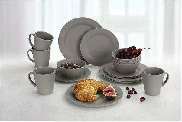 Set de vesela melaminat Berger Kynne 16 buc, gri