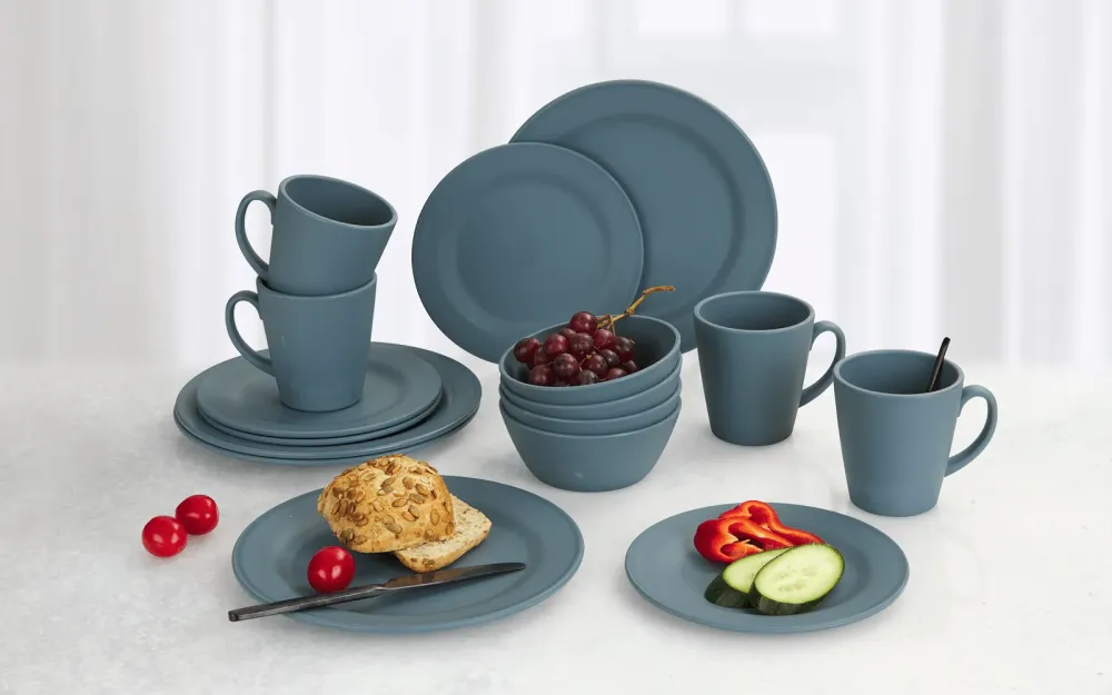 Set de vesela melaminat Berger Kynne 16 buc, albastru