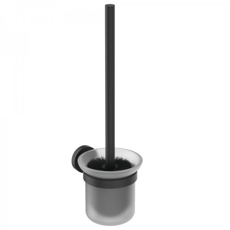 Ideal Standard IOM Set accesorii 3 1 (perie WC cu suport, pahar si savoniera), negru mat (silk black)