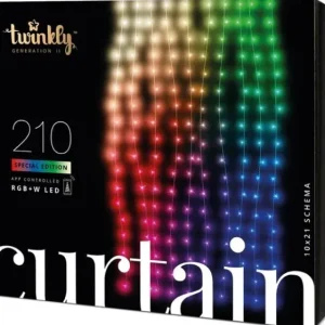 Sir iluminat Twinkly Curtain 210 LED RGB+W | 21m, multicolor