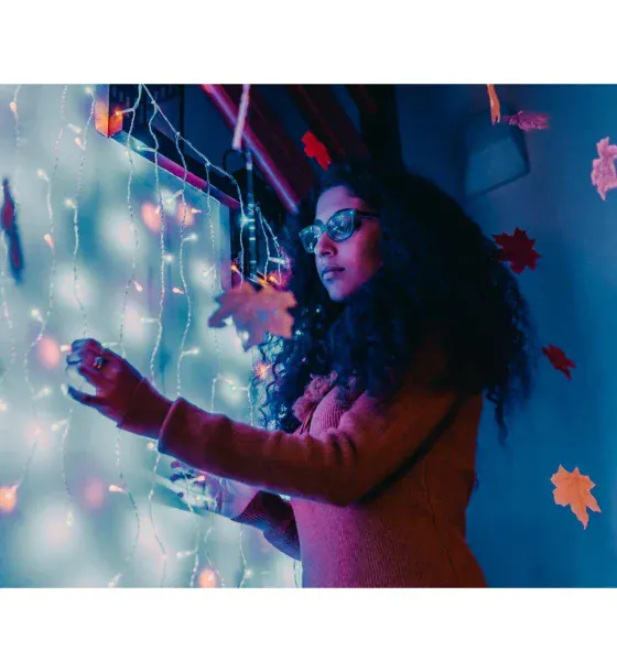 Sir iluminat Twinkly Curtain 210 LED RGB+W | 21m, multicolor
