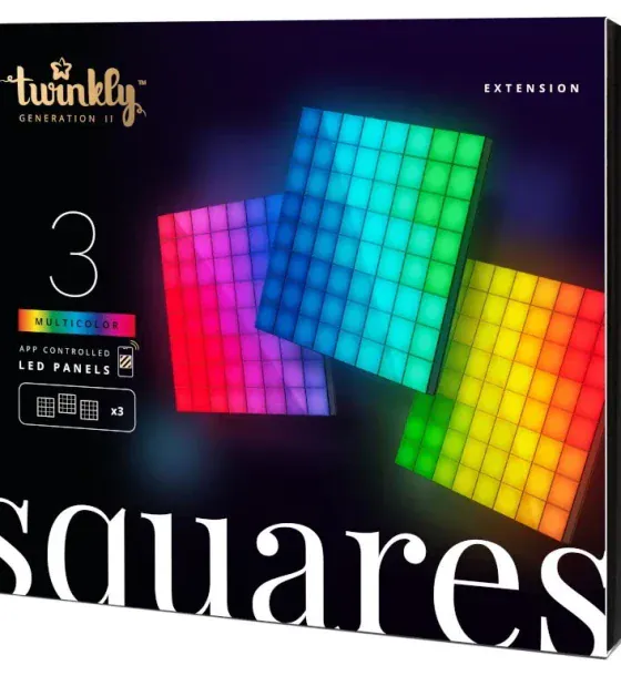 Sir iluminat Twinkly Set 3 panouri LED | 3x64 pixeli, Smart, Negru