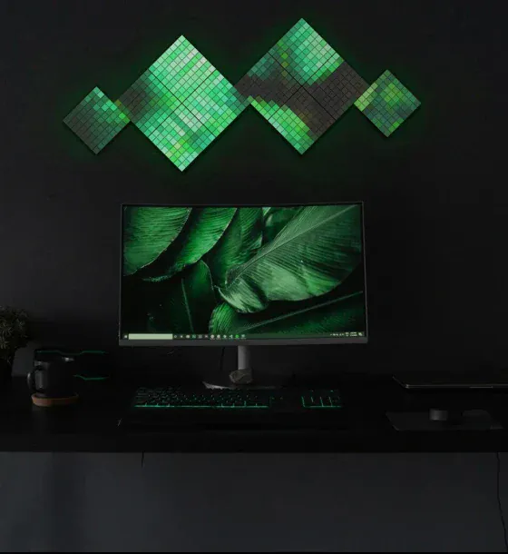 Sir iluminat Twinkly Set 3 panouri LED | 3x64 pixeli, Smart, Negru