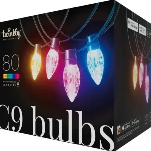 Sir iluminat Twinkly C9 TWC9080STP | 80 LED RGB, 24.4m, Wi-Fi, IP44, Dimabil