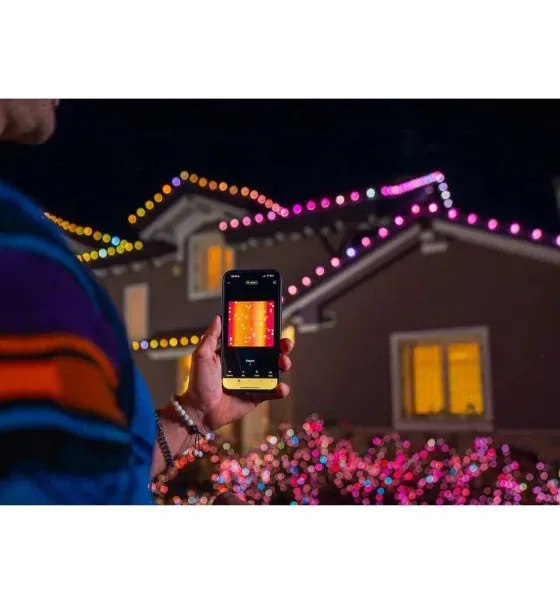 Sir iluminat Twinkly C9 TWC9080STP | 80 LED RGB, 24.4m, Wi-Fi, IP44, Dimabil