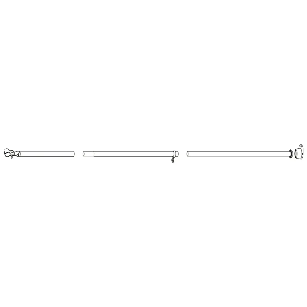 Tija anti-vant, cu bază articulată din oțel de 25 mm, 165-260 cm