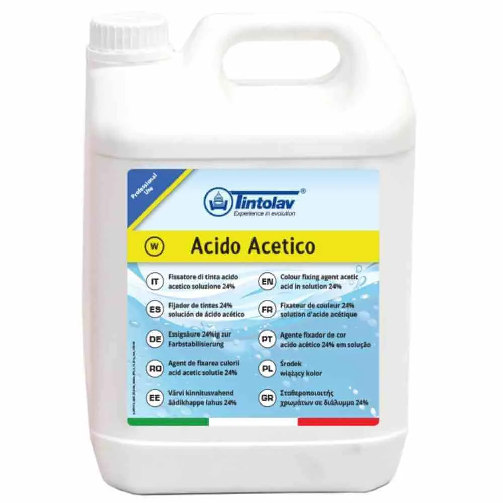 Aditiv de fixare culorilor în țesături Acid Acetic 24%Tintolav 5 L