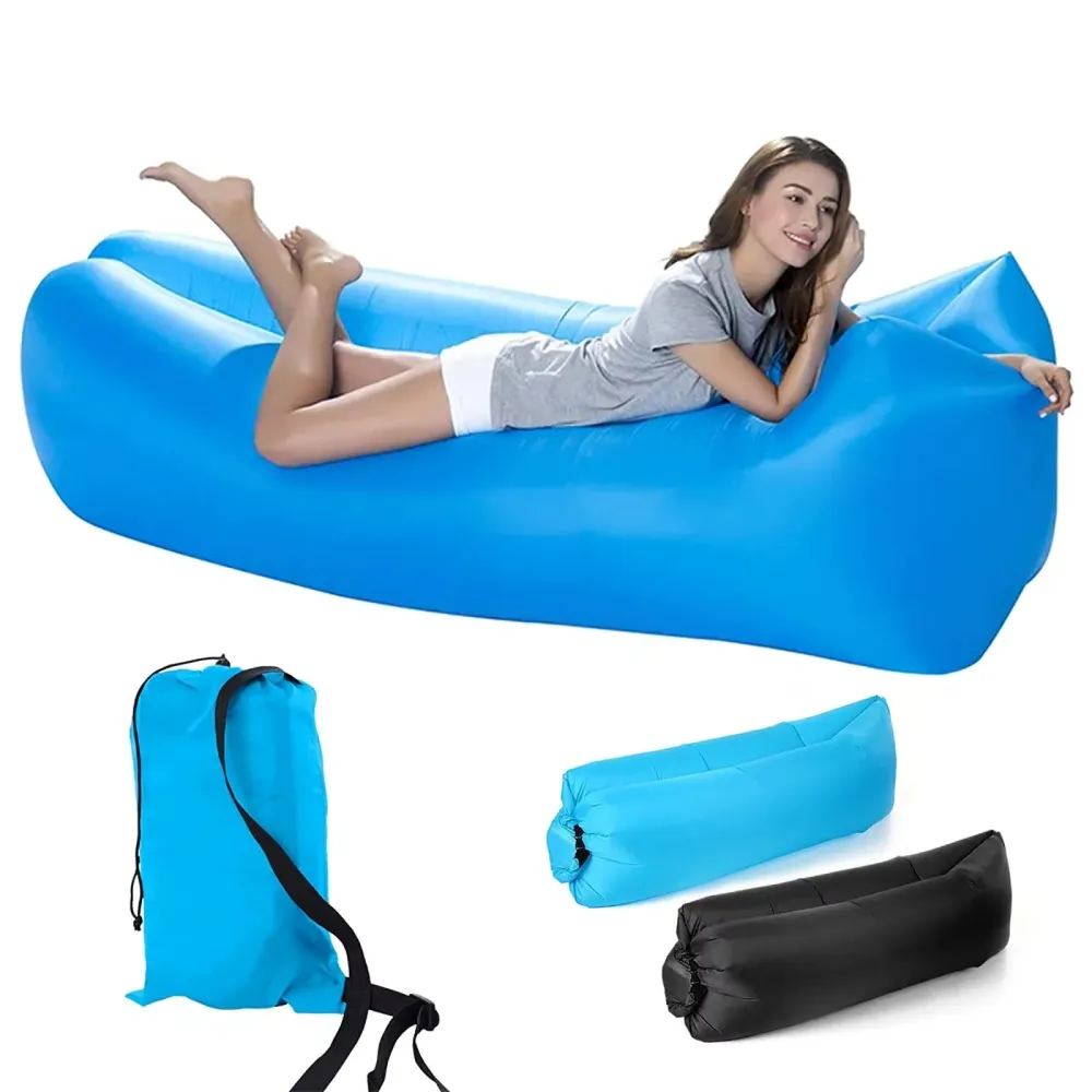 Saltea Gonflabila Sezlong Lazy Bag cu Umflare Rapida fara Pompa – Ideala pentru Plaja, Piscina si Drumetii