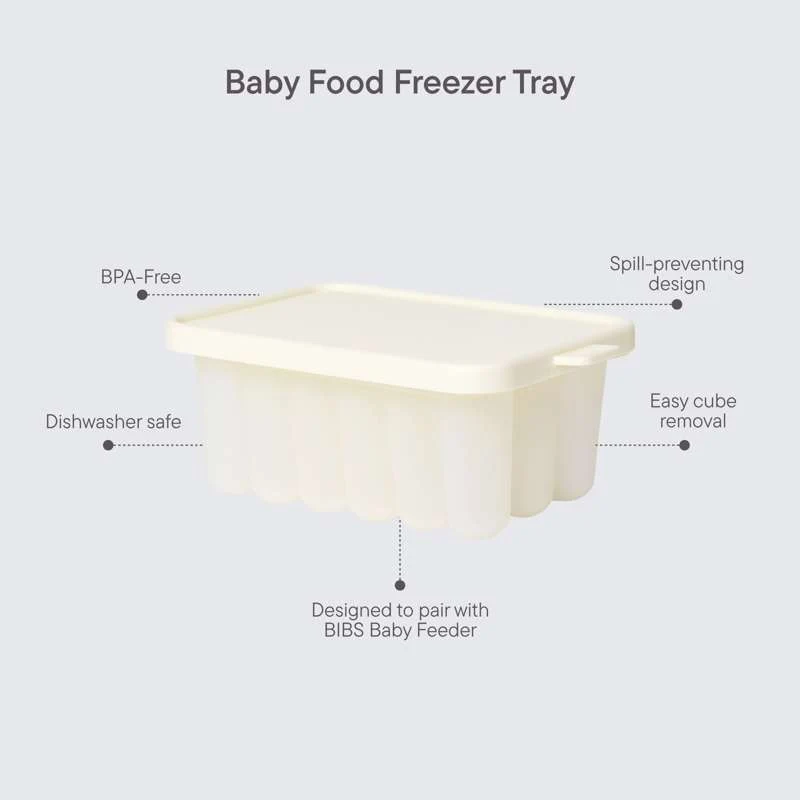 BIBS Dinner - Frysebakke til Babymad og Smagesut - Ivory