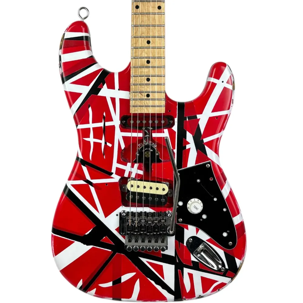 EVH Eddie Van Halen Frankenstein Strat Replica - Roșu cu dungi