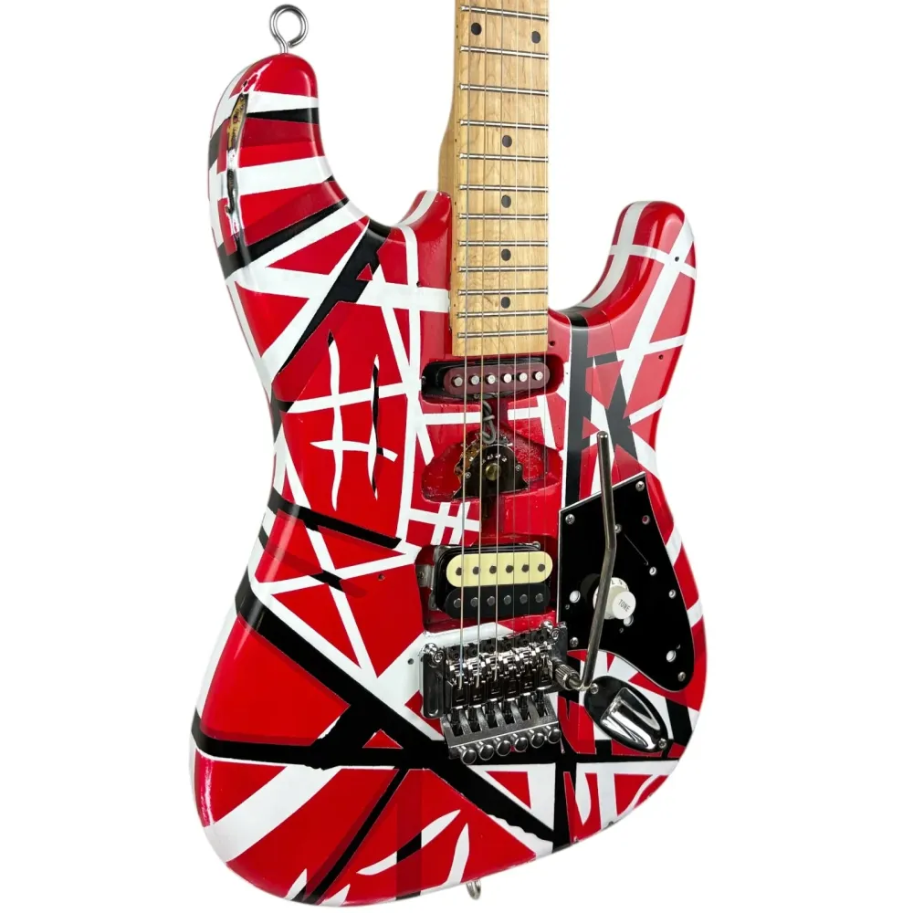 EVH Eddie Van Halen Frankenstein Strat Replica - Roșu cu dungi