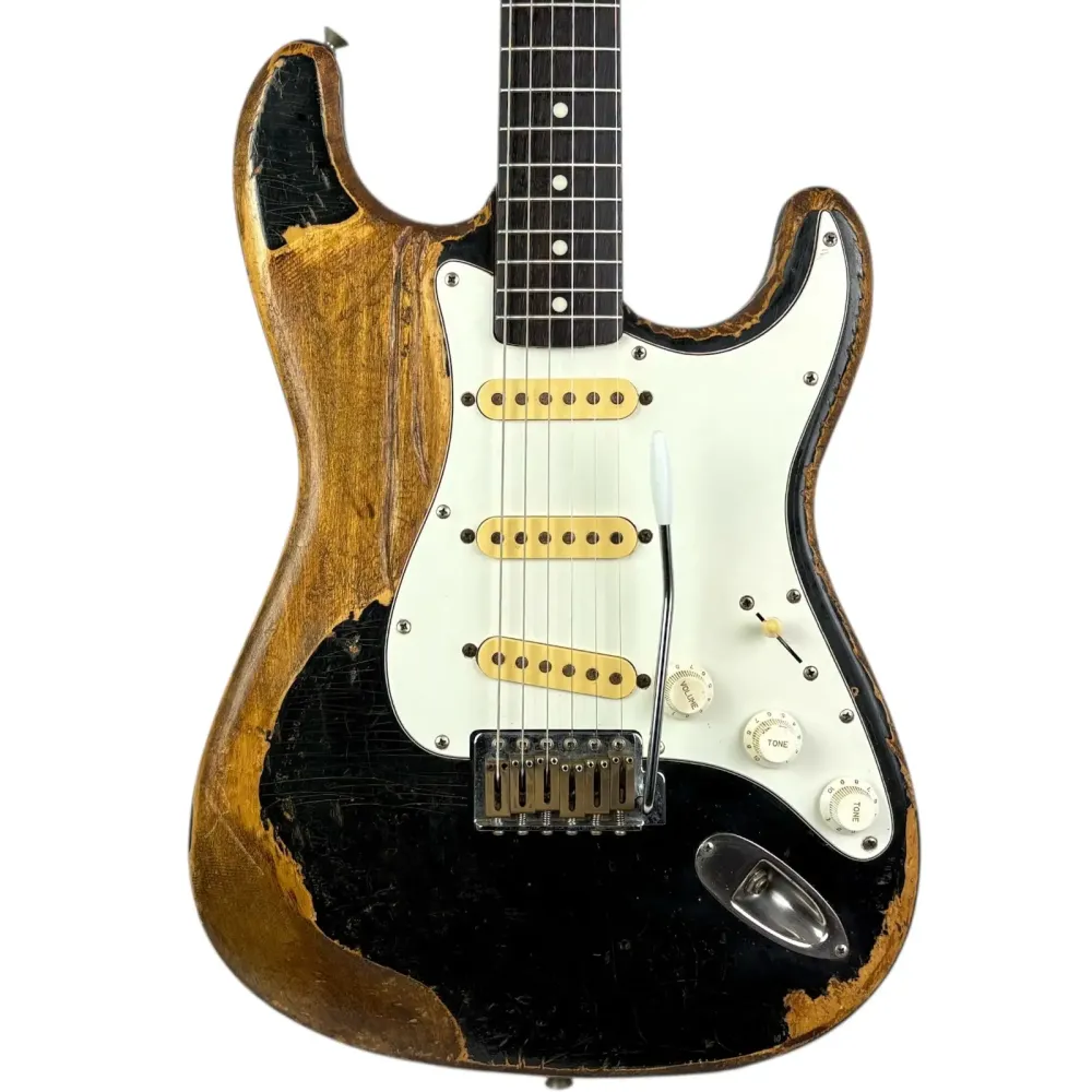 Fender Japan ST-456 Stratocaster 1984-1987 - Negru Heavy Aged