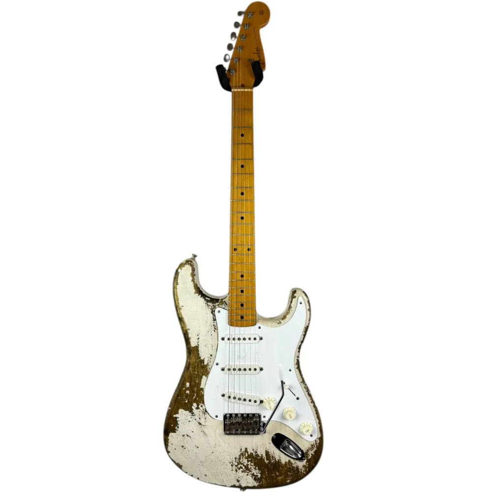 Fender MJT 50s Reissue Stratocaster - Alb Vintage - Uzură Intensă