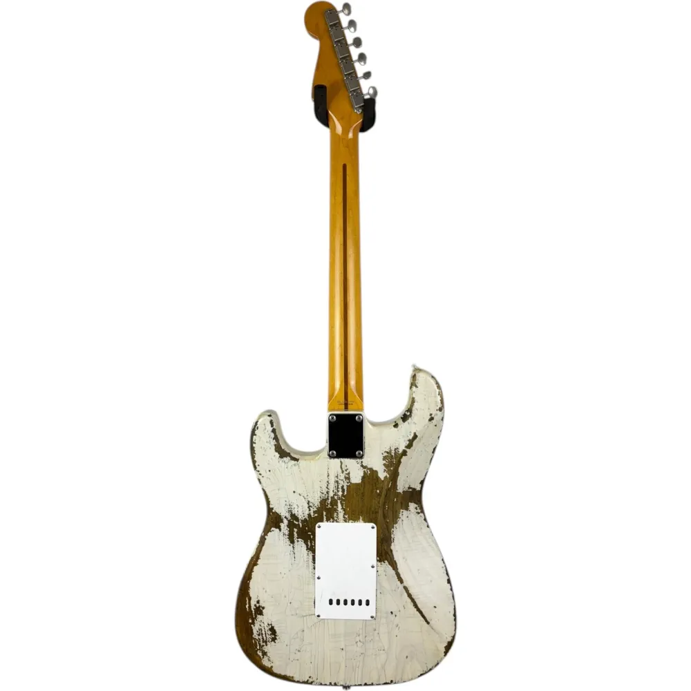 Fender MJT 50s Reissue Stratocaster - Alb Vintage - Uzură Intensă