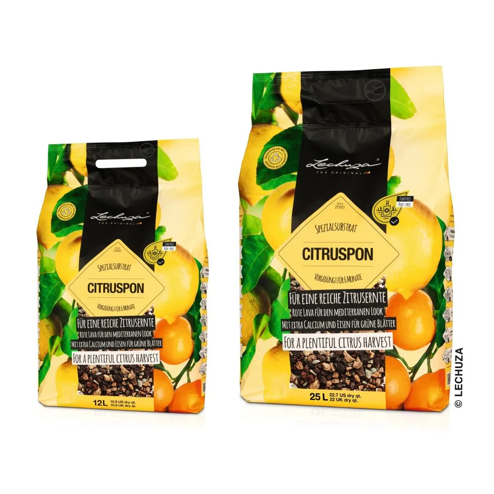 Substrat Mineral LECHUZA Citruspon 12 l, pentru citrice, 100% fara turba, cu ingrediente naturale