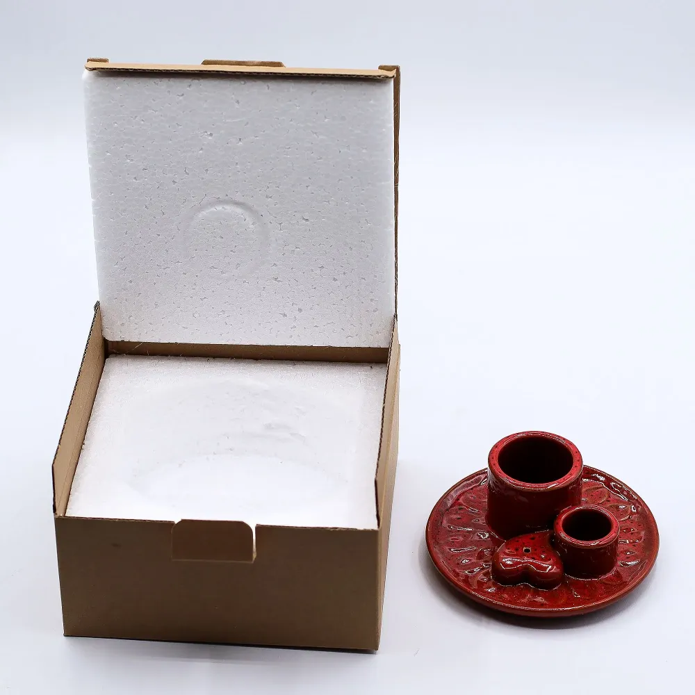 Suport ceramic pentru Palo Santo și tămâie Mandala Roșie