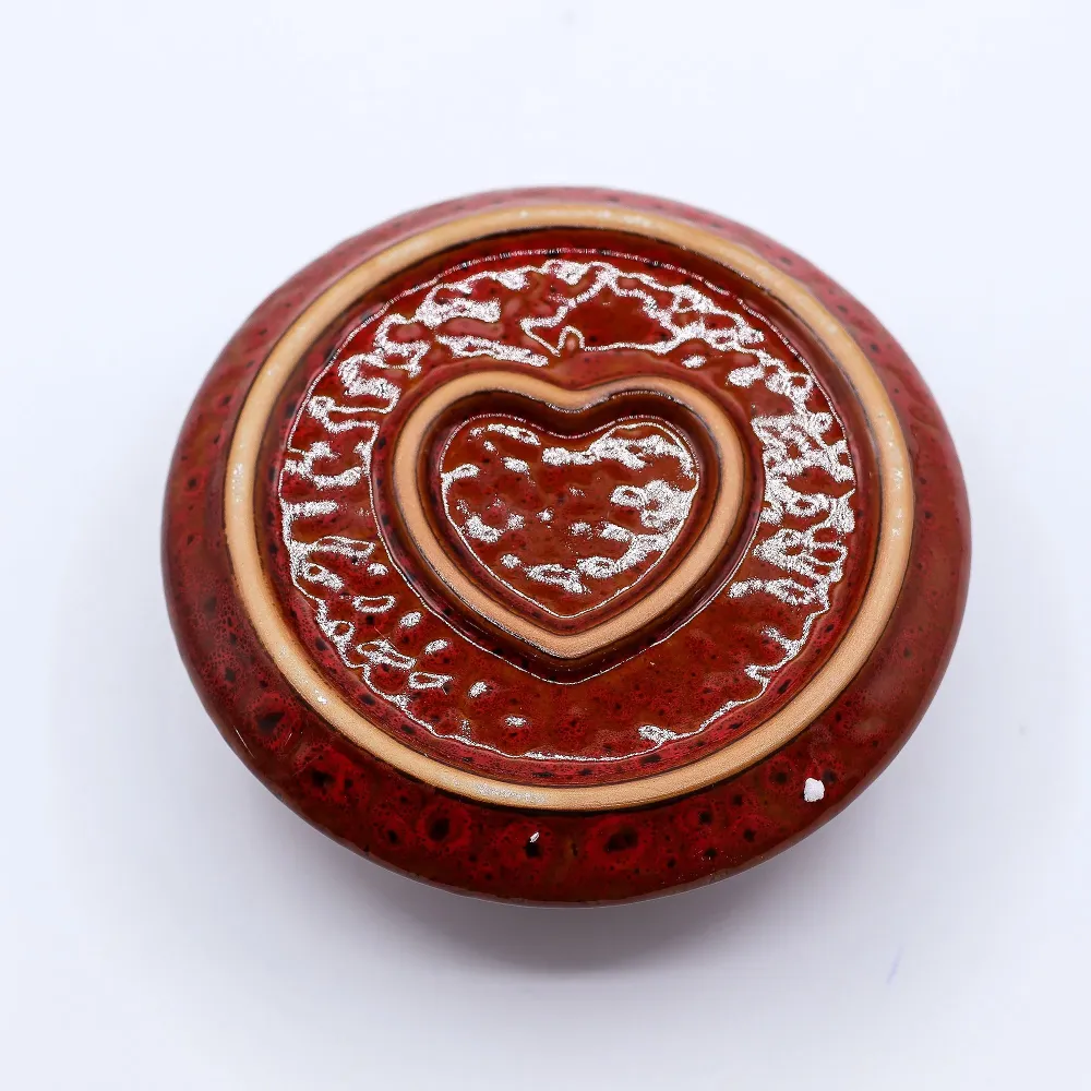Suport ceramic pentru Palo Santo și tămâie Mandala Roșie