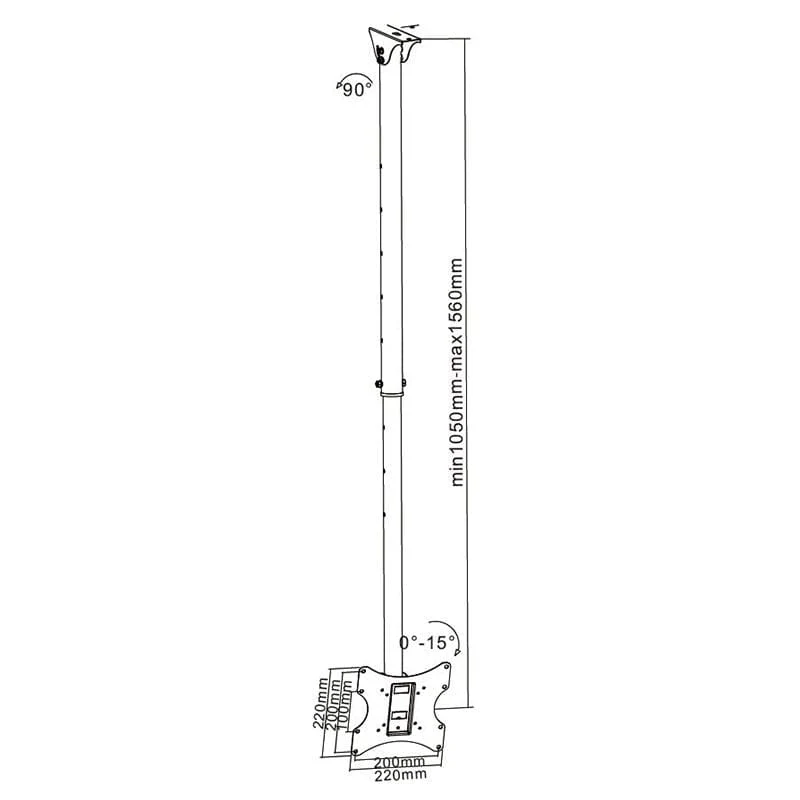 Suport TV Cabletech UCH0076A | 50kg, 42", 156cm, Negru