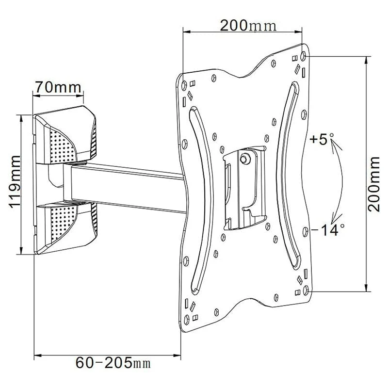 Suport TV Cabletech UCH0215 | 30kg, 13", Negru