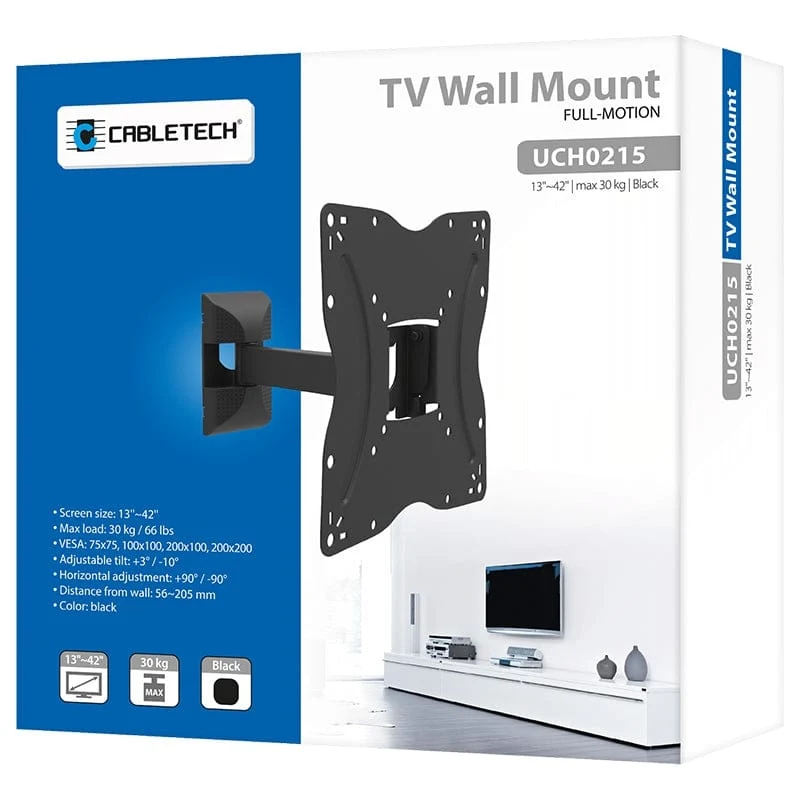 Suport TV Cabletech UCH0215 | 30kg, 13", Negru