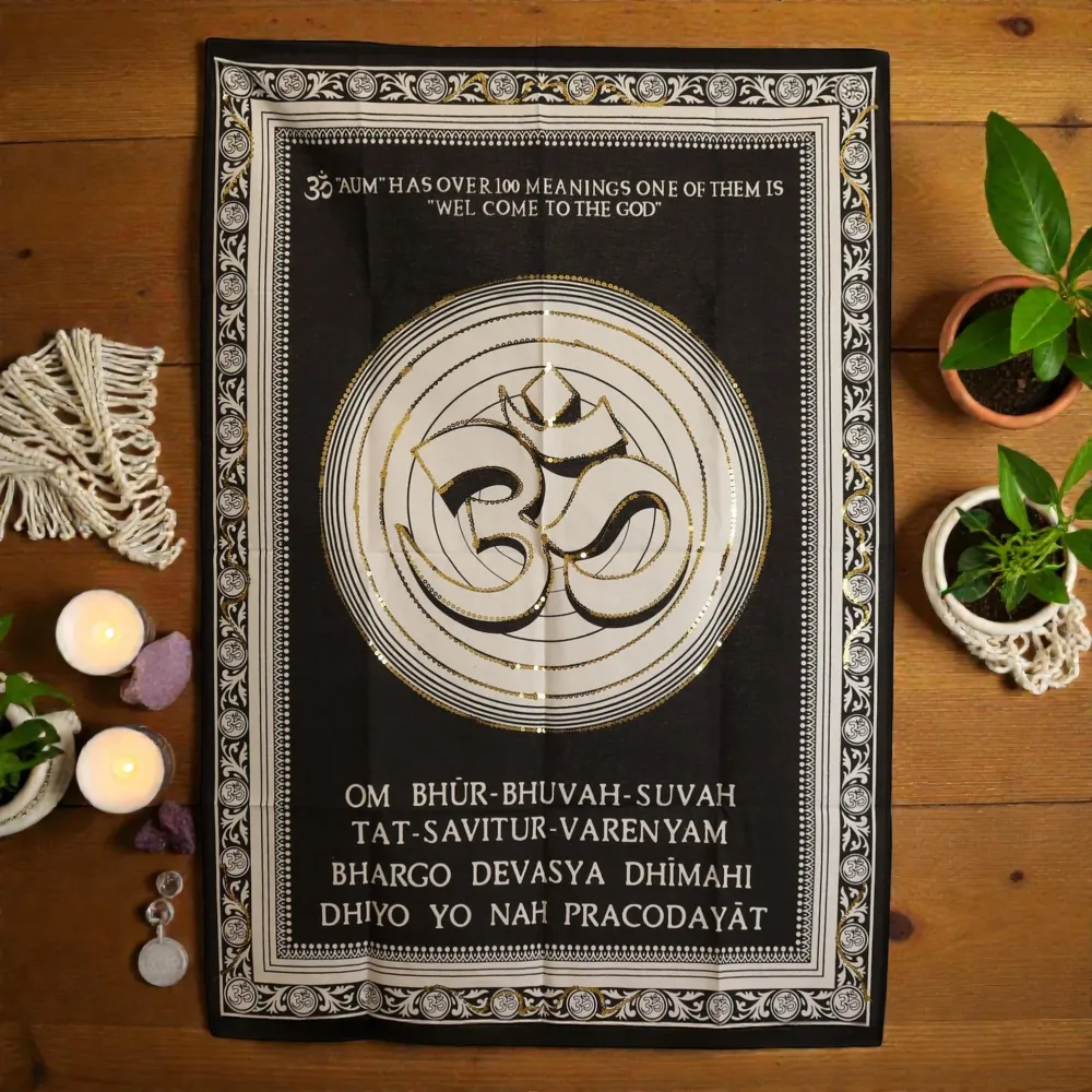 Artă de perete din bumbac (70x110cm) – Om – Bine ai venit la Dumnezeu