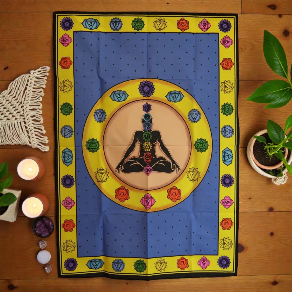 Artă de perete din bumbac (70x110cm) - Chakra Fibrant