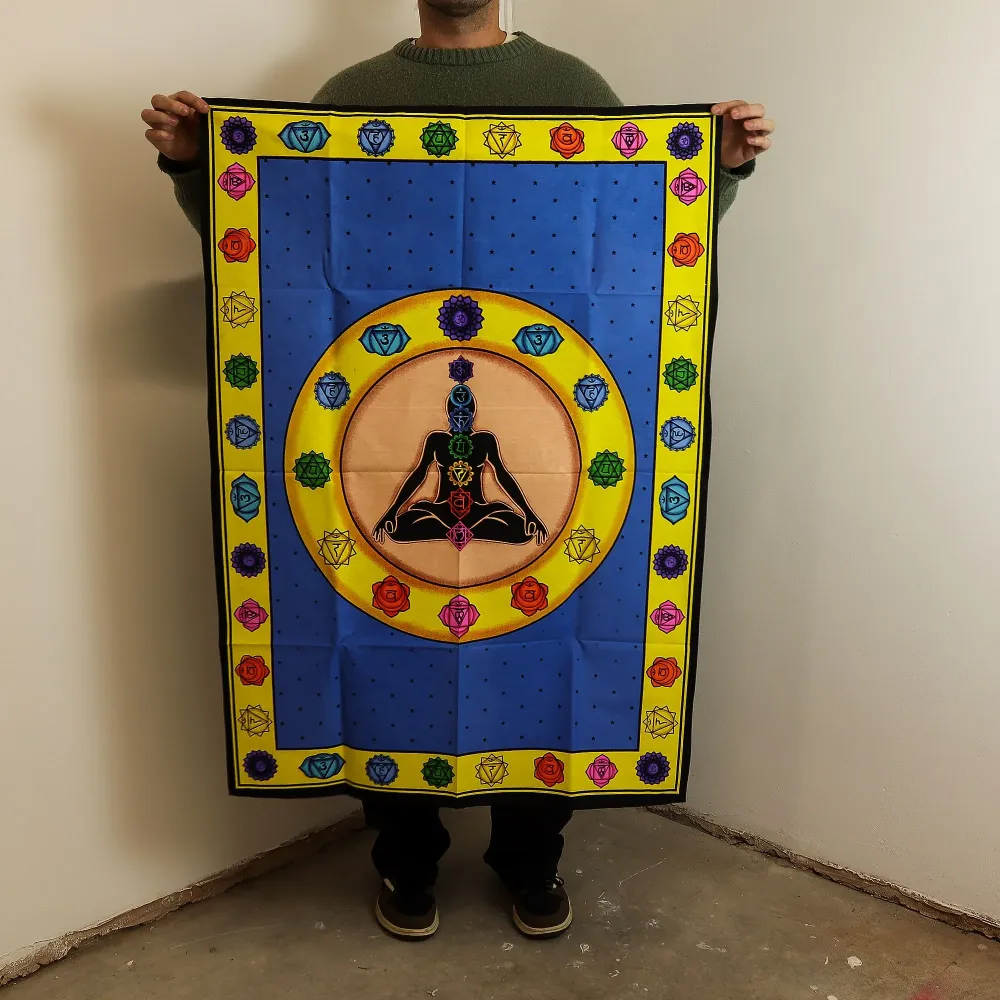 Artă de perete din bumbac (70x110cm) - Chakra Fibrant