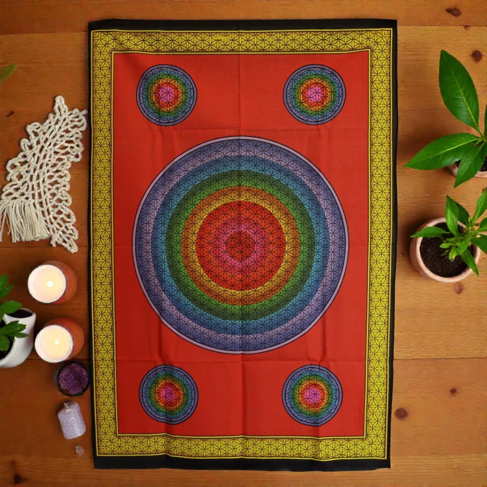 Artă de perete din bumbac (70x110cm) - Cinci Flori ale Vieții