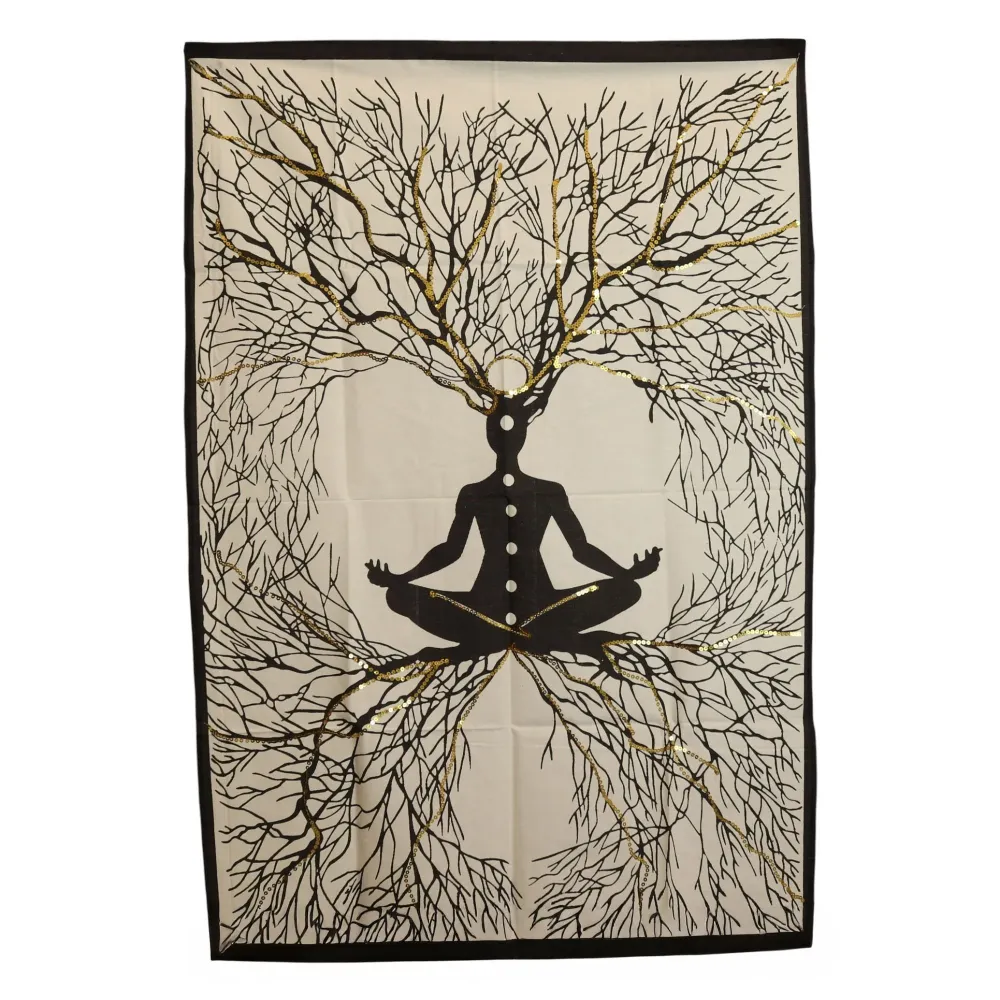 Artă de perete din bumbac (70x110cm) – Conexiunea Pământului cu Chakra