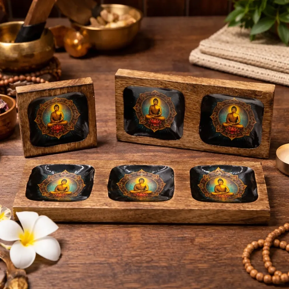 Set mare de tăvi emailate Mango – Buddha