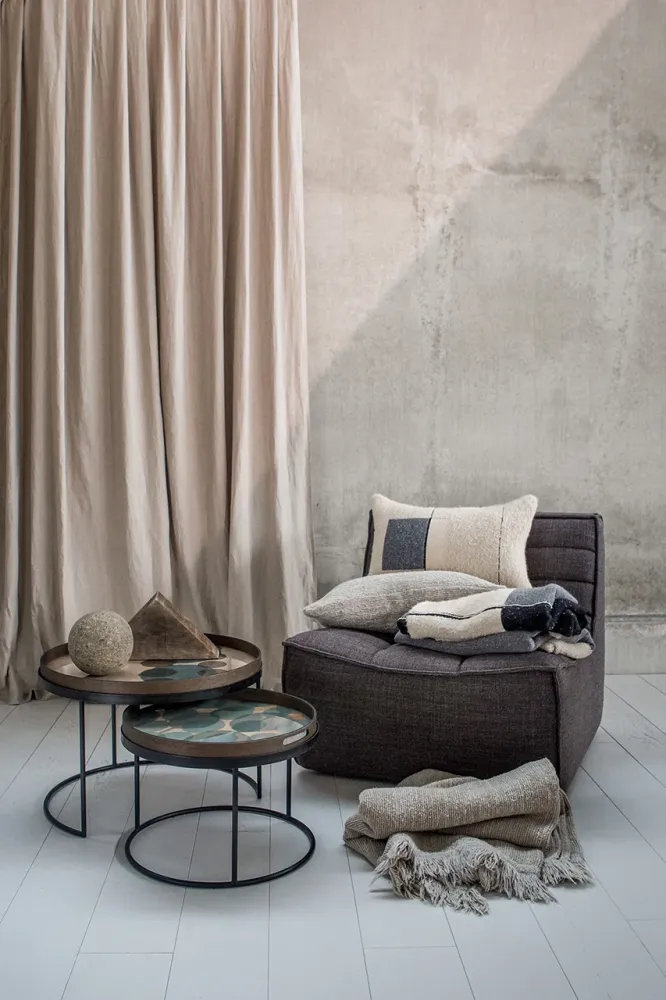 Tava Ethnicraft Layered Dots Slate 61x61 cm