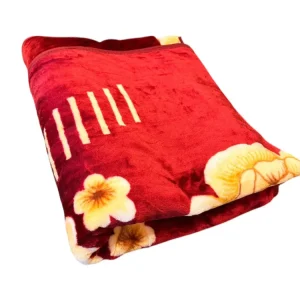 Patura Dubla Groasa 200x230 cm Model Floral Visiniu Bej
