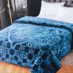 Patura 3D “Good Life” – Model Gofrat Albastru – 200x240 cm – Moale, Groasa si Eleganta