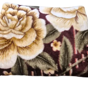 Patura Simpla Groasa 150x230 cm – Model Floral Maro-Bej – Moale, Calduroasa si Eleganta