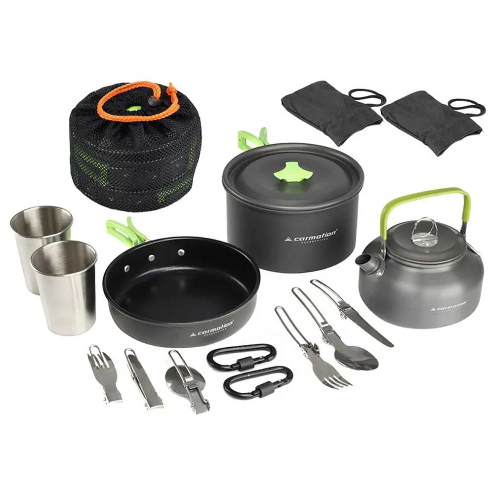 Set de gătit portabil pentru camping - 15 piese