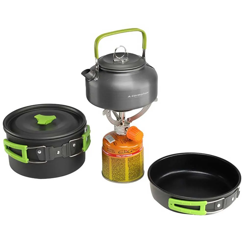 Set de gătit portabil pentru camping - 15 piese