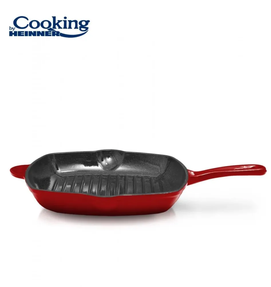 Tigaie Grill Heinner HR-KN-G26 | Fonta, 26.5 cm, Red Line