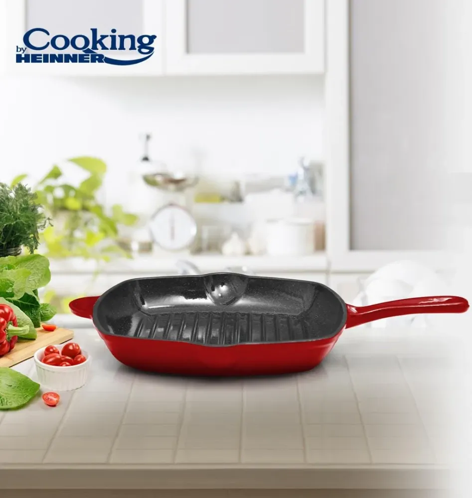 Tigaie Grill Heinner HR-KN-G26 | Fonta, 26.5 cm, Red Line