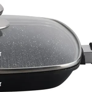 Tigaie Grill Heinner HR-SCO-A0928A | 28cm, Aluminiu, Capac, Dark Line
