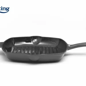 Tigaie Grill Heinner HR-ZVC-G26 | Fonta Emailata, 26.5cm, Marble Grey