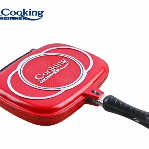 Tigaie Heinner HR-ZCT-32DR | Dubla, Grill, 32x24cm, Aluminiu, Red Line