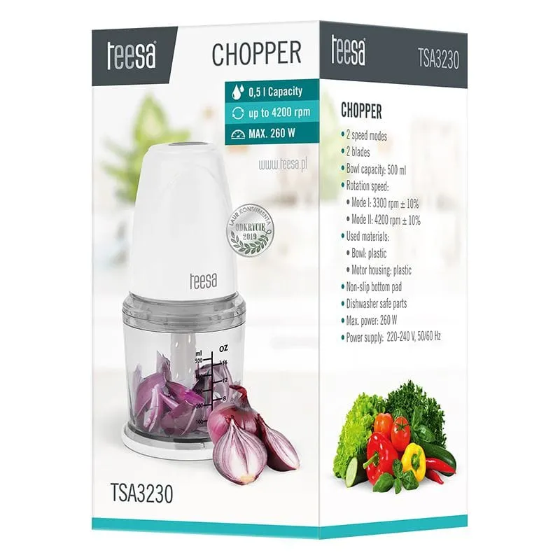 Tocător Teesa | 260W, 0.5L, Inox