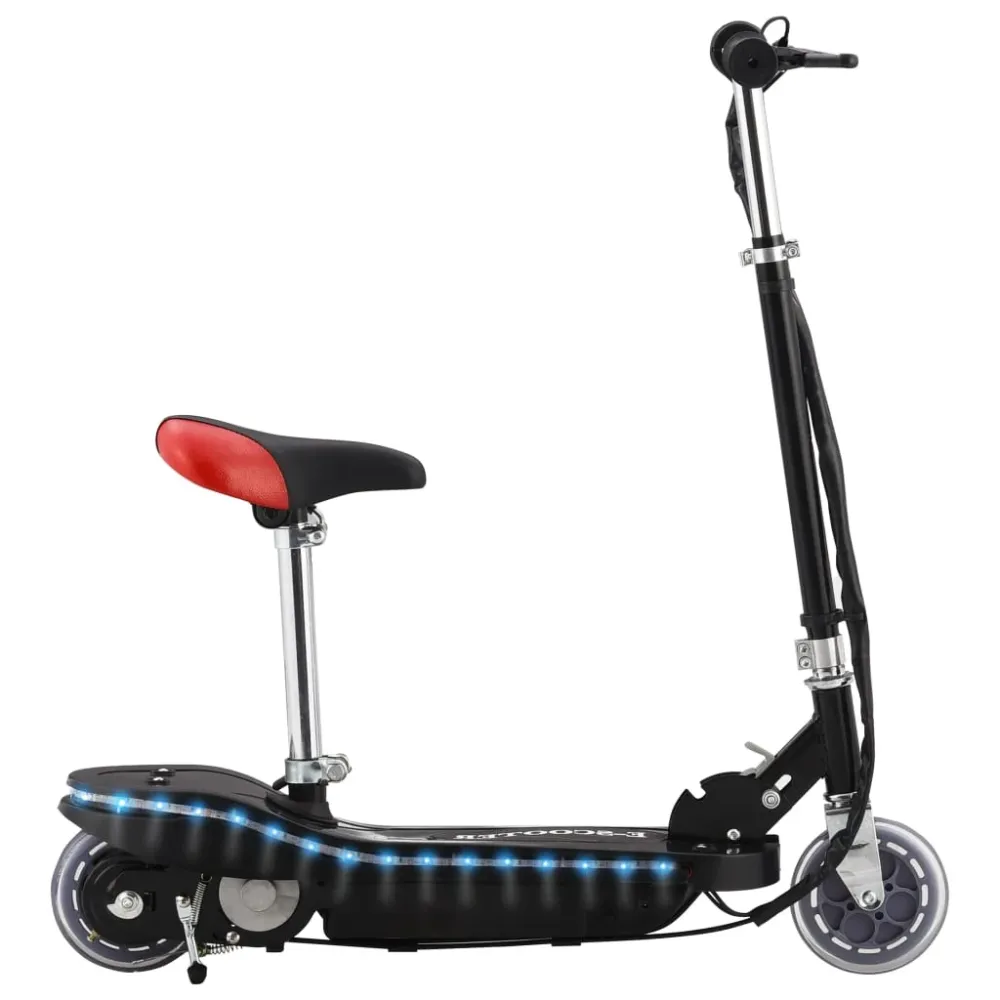 Trotinetă electrică cu ș și LED-uri, negru, 120 W