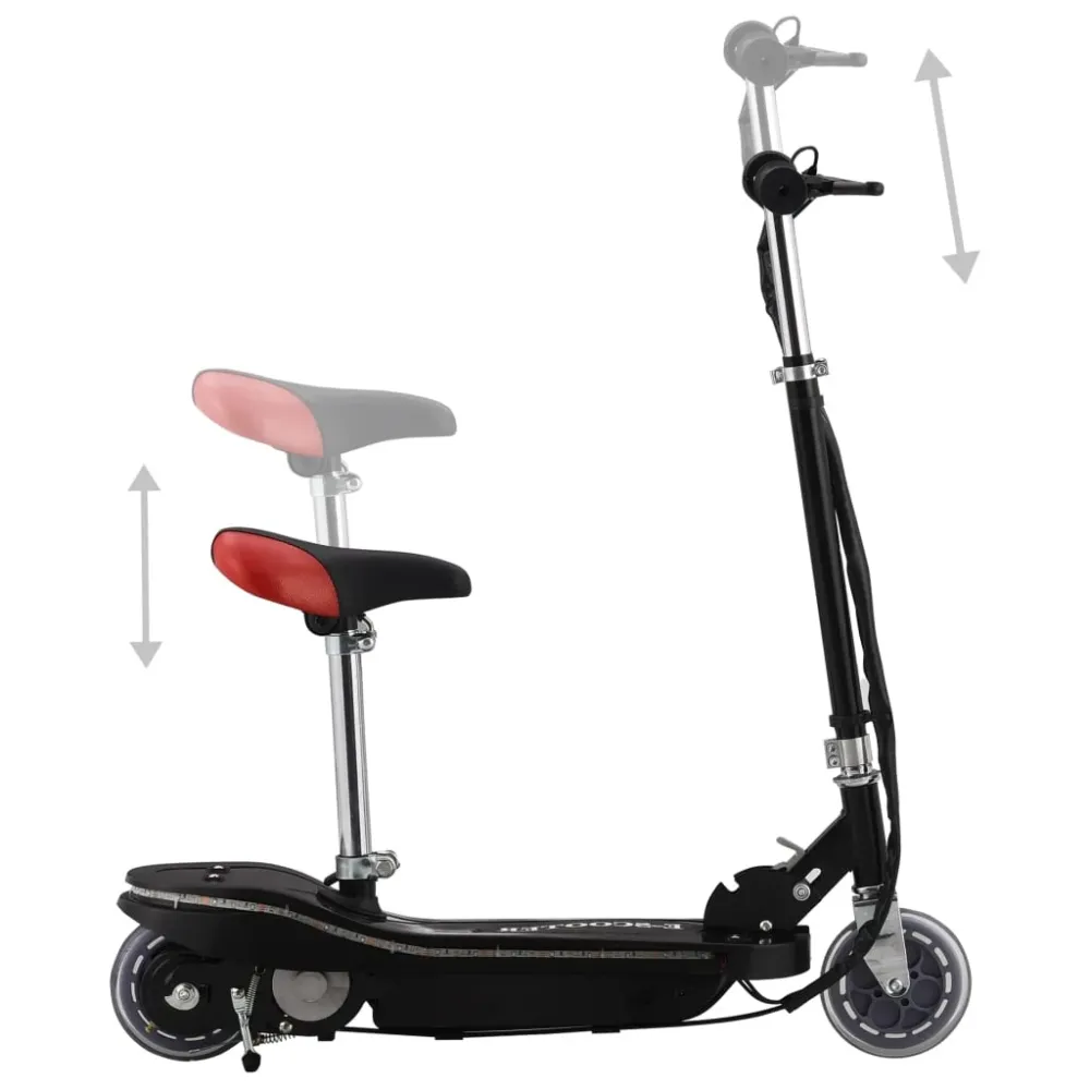 Trotinetă electrică cu ș și LED-uri, negru, 120 W
