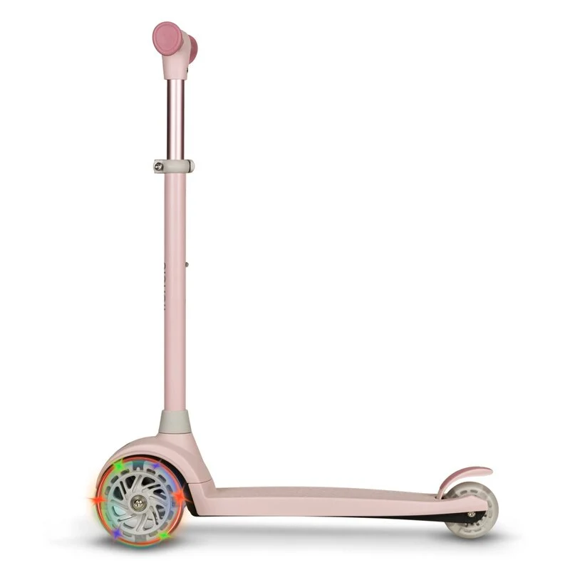 Trotineta, Lionelo, Jessy, Ultrapliabila, Pana la 50 Kg, Cu design ergonomic, Cu lumini LED, 56 x 26 x 67-82 cm, 3 ani+, Roz